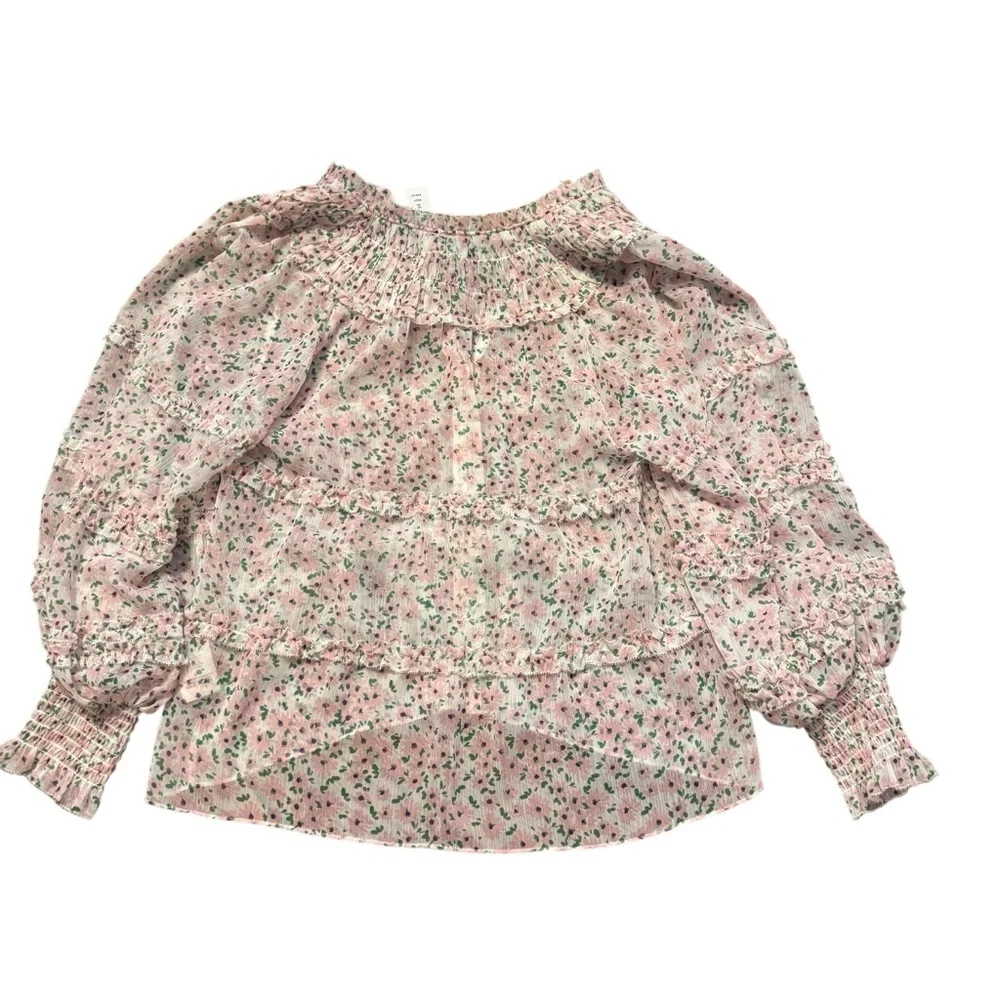 Alice + Olivia Pink and Green Floral Blouse, NWT, Size XS, High Fashion - Picture 4 of 9